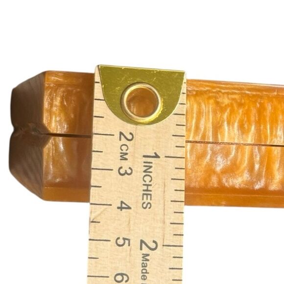 Free People Resin Box Clutch Gold Marble - Picture 10 of 10